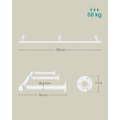 Kleiderstange für die Wand – Sam – Industriestil aus Stahl - nestful