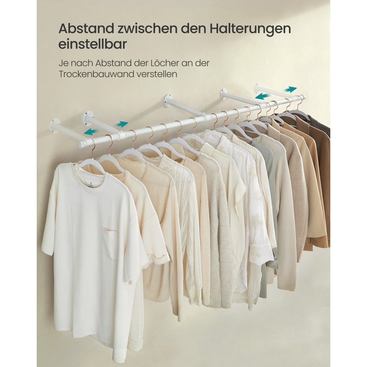 Kleiderstange für die Wand – Sam – Industriestil aus Stahl - nestful