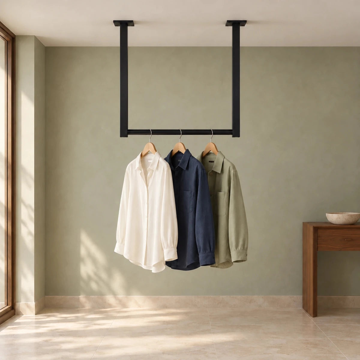 Kleiderstange für Wand- und Deckenmontage Fenton – aus Metall - nestful