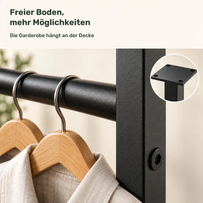 Kleiderstange für Wand- und Deckenmontage Fenton – aus Metall - nestful