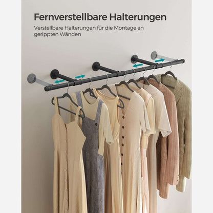 Kleiderstange für die Wand 70kg – Sam - Industriestil, Wasserrohr - Optik - nestful