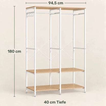 Kleidersystem mit Ablagen Rasmus – bis 194 kg, 2 Breiten - nestful
