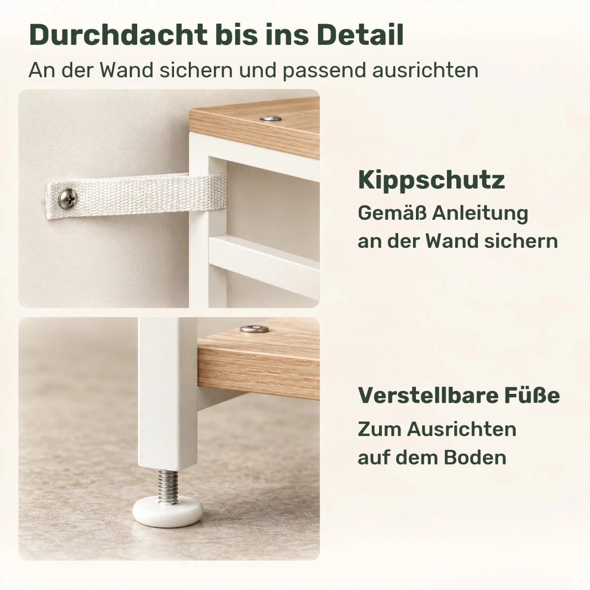Kleidersystem mit Ablagen Rasmus – bis 194 kg, 2 Breiten - nestful