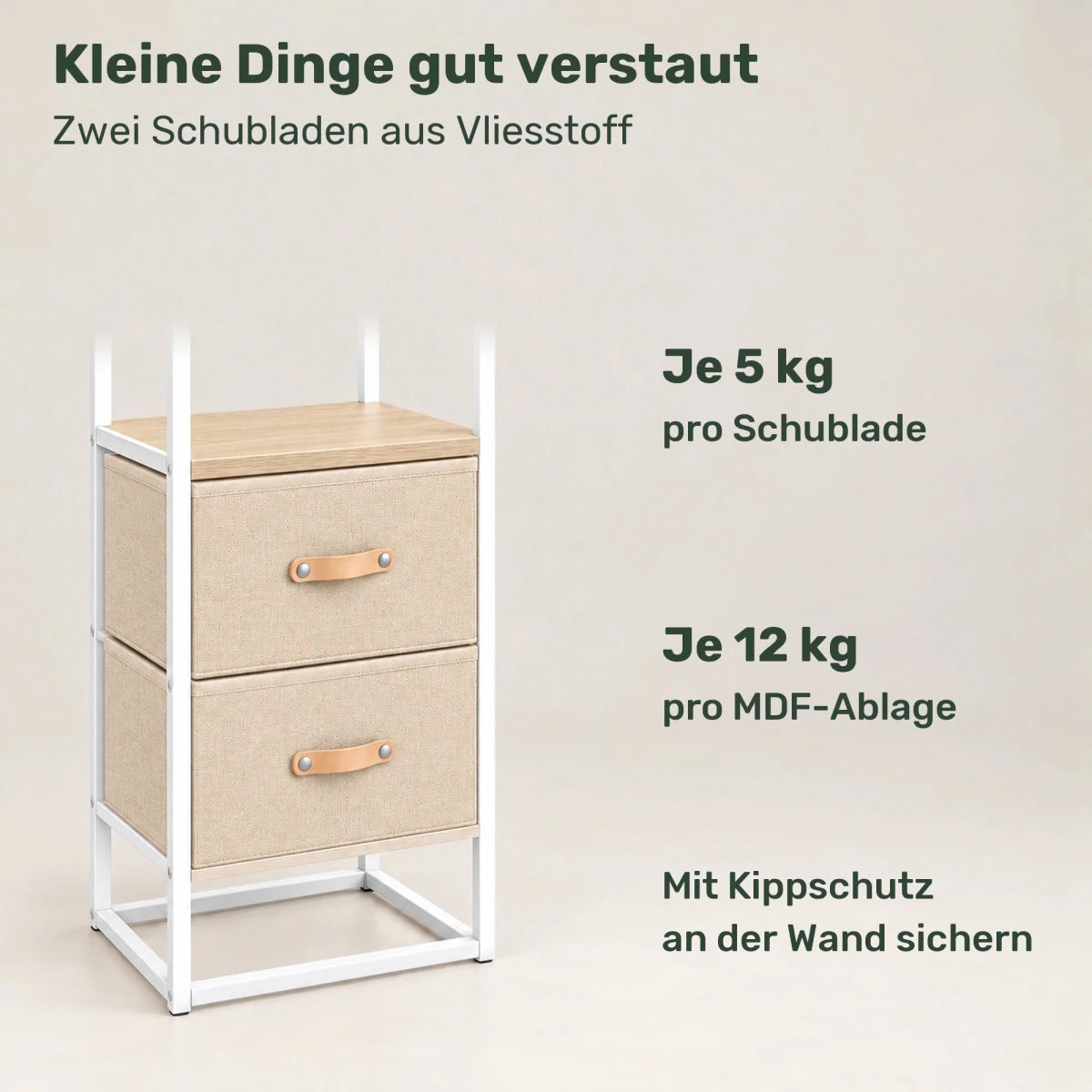 Kleidersystem mit Schubladen Arvid – 130 kg, ausziehbar 150–180 cm - nestful