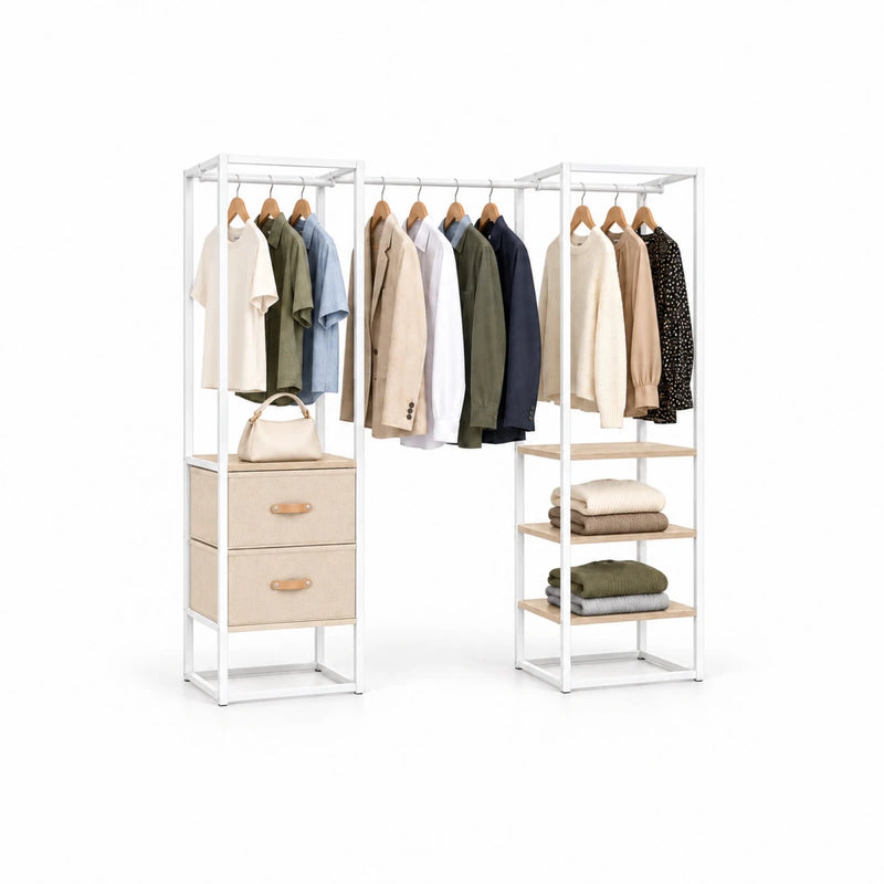 Kleidersystem mit Schubladen Arvid – 130 kg, ausziehbar 150–180 cm - nestful