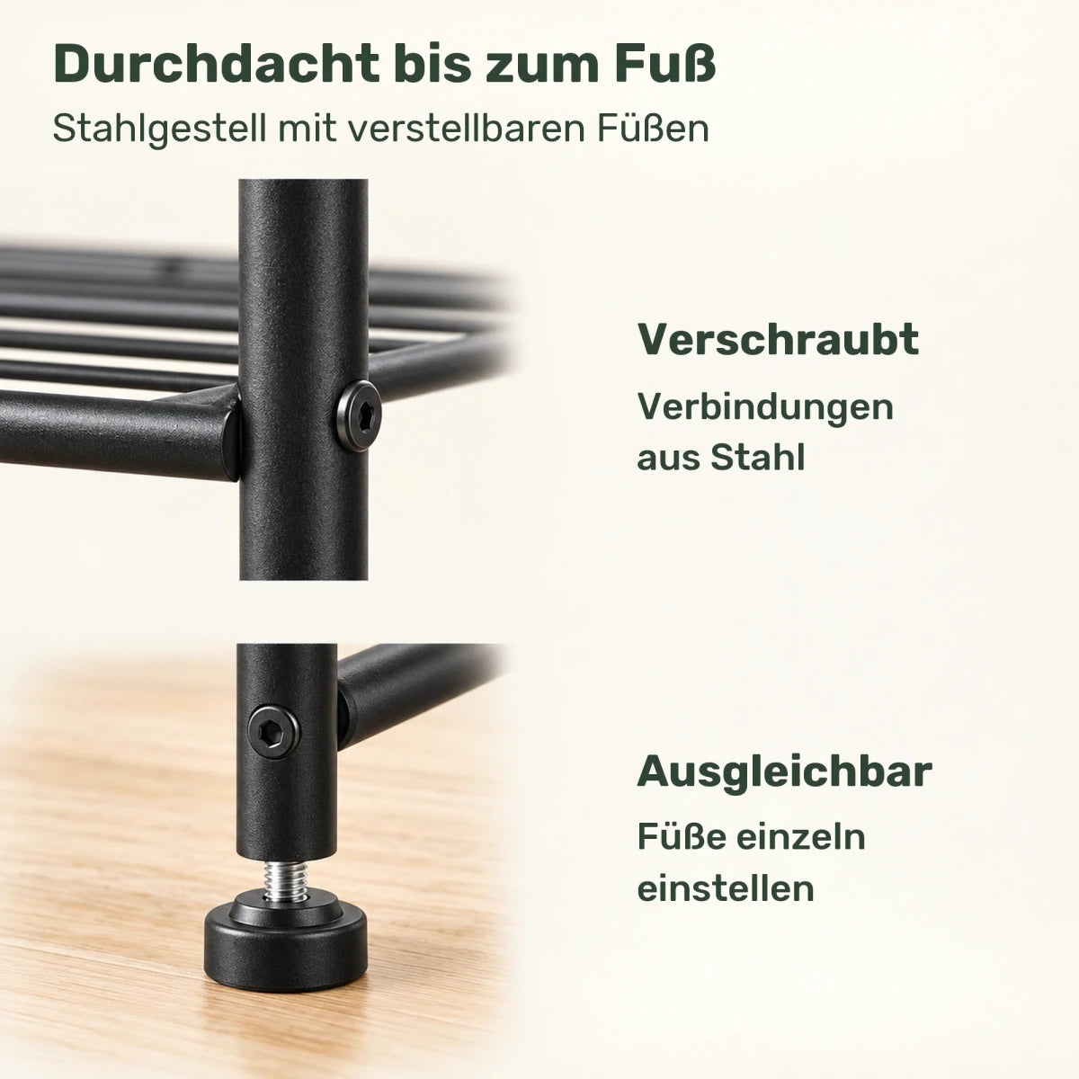 Kleidersystem mit Stangen und Ablagen Matteo – bis 178 kg - nestful