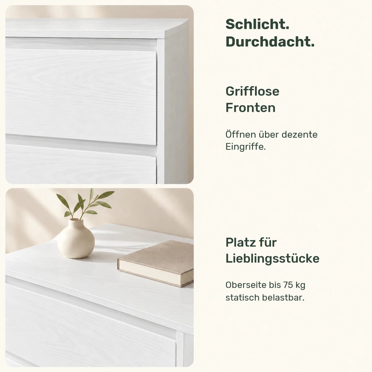 Kommode 119,4 cm – Levin – mit 6 Schubladen - nestful