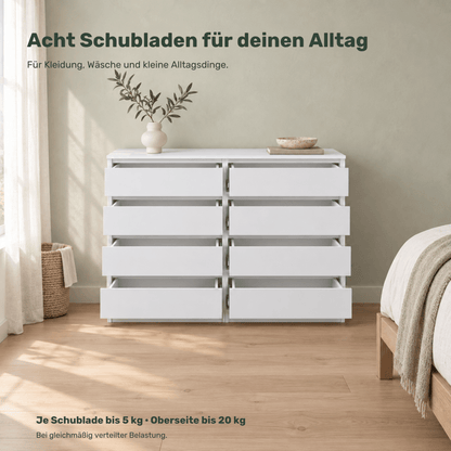 Kommode 120 cm – Gabriel – mit 8 Schubladen - nestful