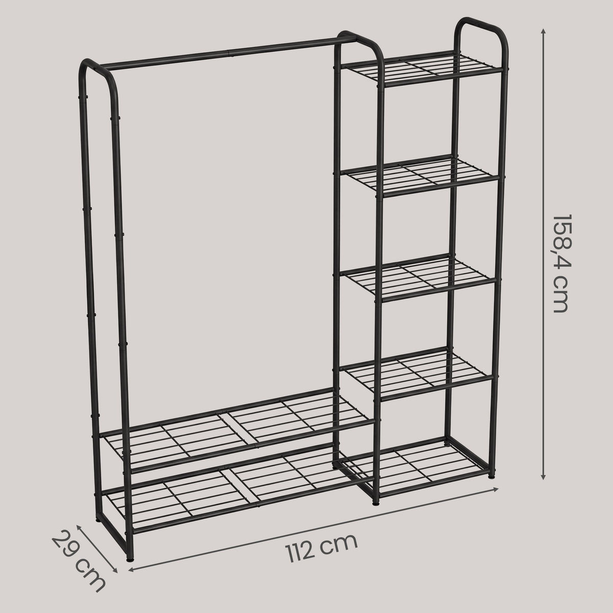 Enno – Mattschwarz – 112 cm – Maße