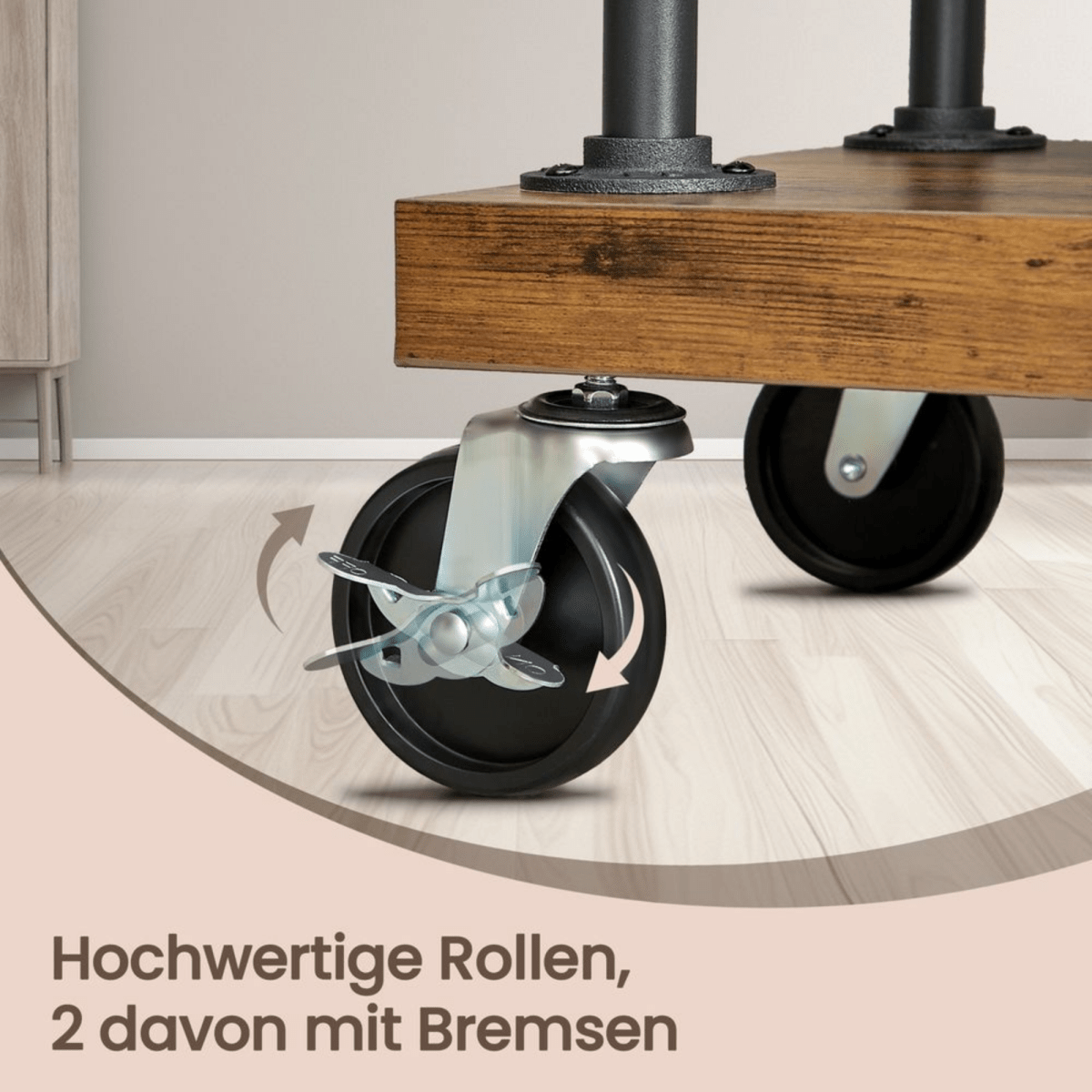 Premium Stahl Kleiderständer 90kg – Adam - mit Holzablagen & Rollen - nestful