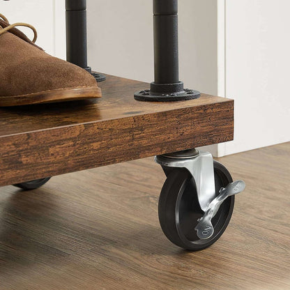 Premium Stahl Kleiderständer 110kg – Adam - Ausziehbar mit Rollen & Holzablage - nestful