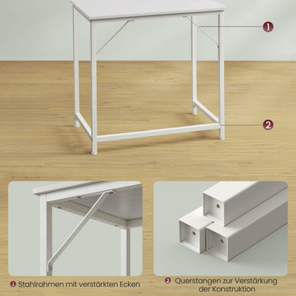 Schmaler Schreibtisch – Luca – Kompakt & Klein im Industrie - Design - nestful