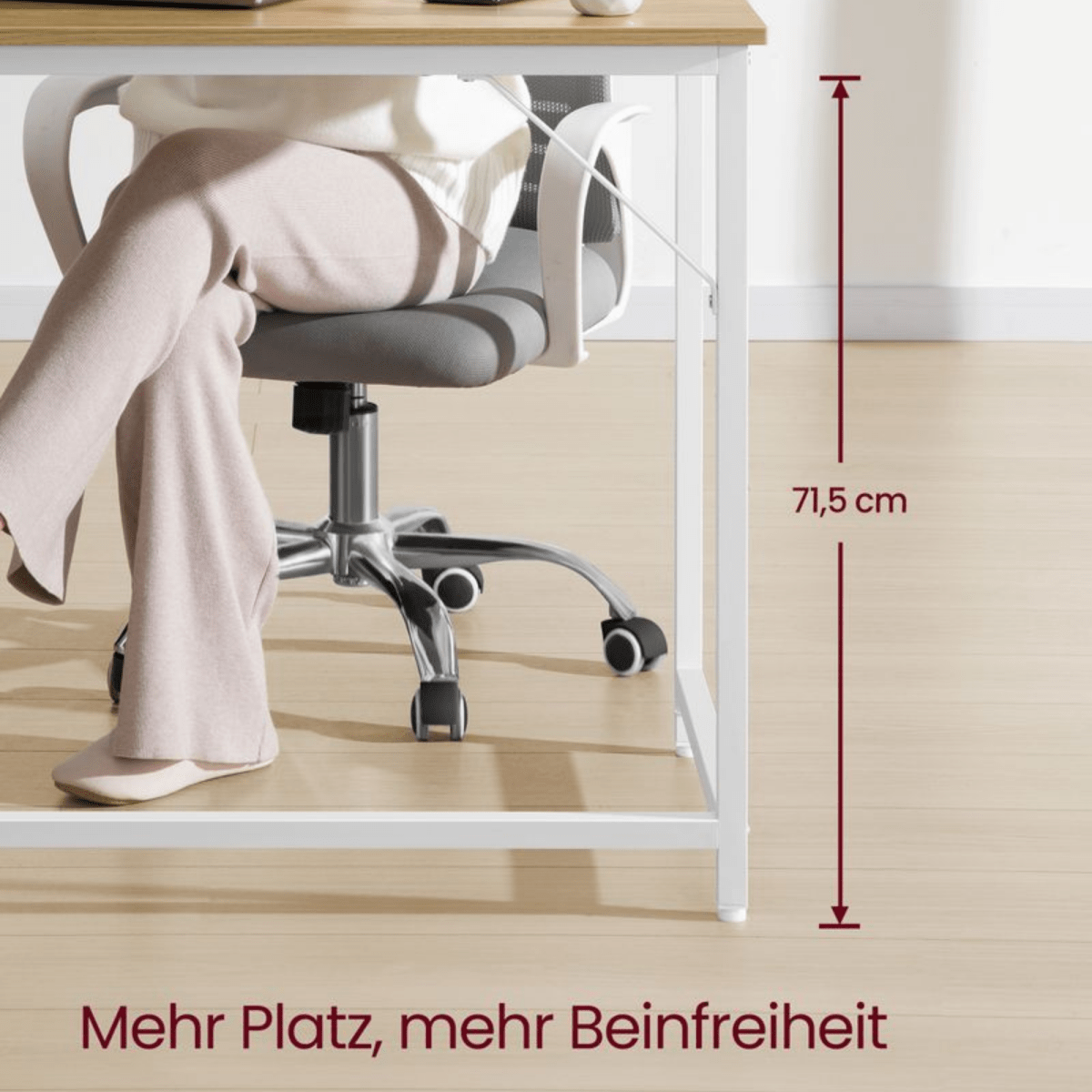 Schmaler Schreibtisch – Luca – Kompakt & Klein im Industrie - Design - nestful
