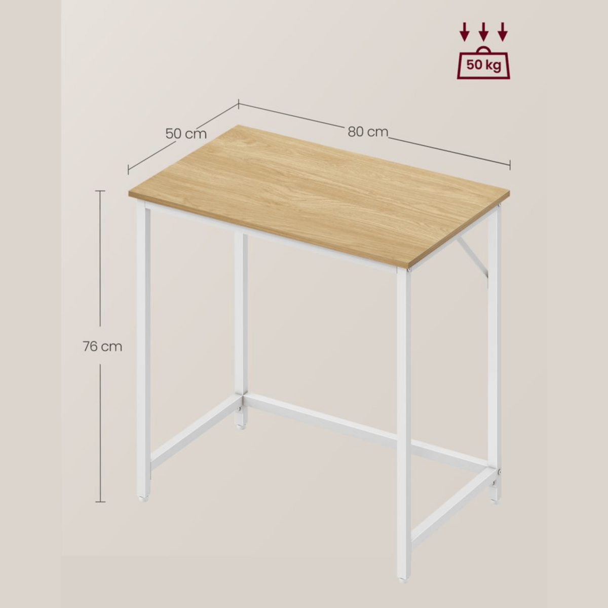 Schmaler Schreibtisch – Luca – Kompakt & Klein im Industrie - Design - nestful