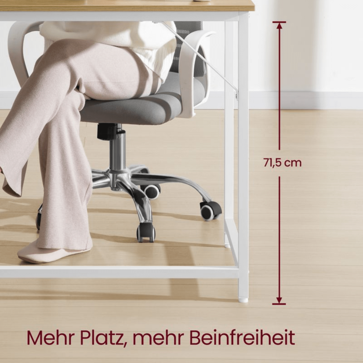 Schmaler Schreibtisch – Luca – Kompakt & Klein im Industrie - Design - nestful