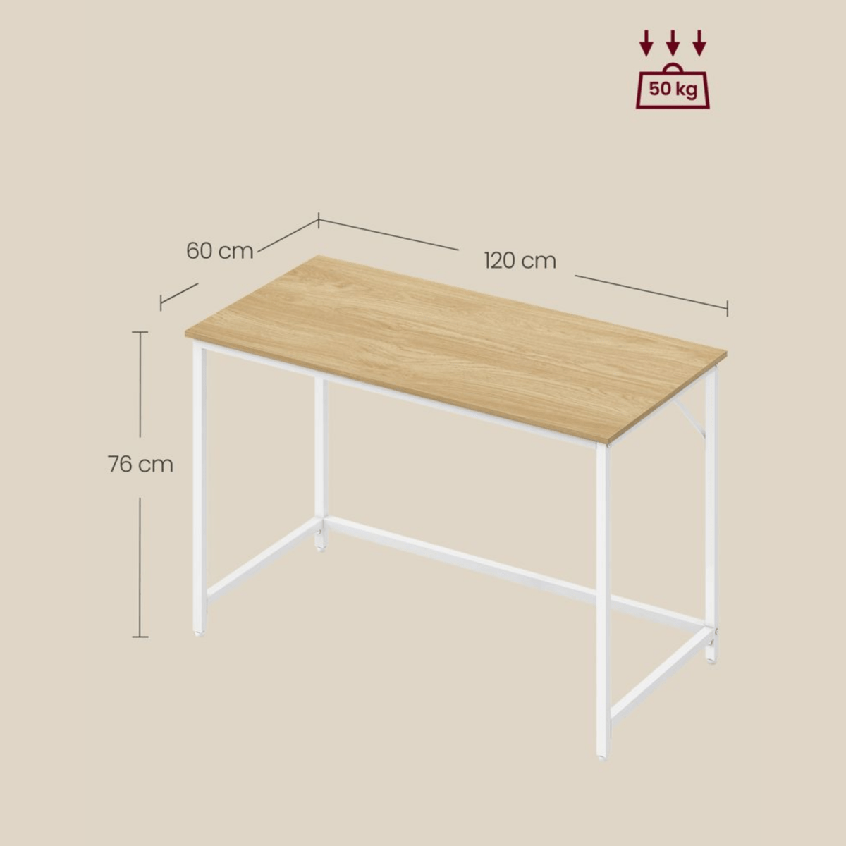 Schmaler Schreibtisch – Luca – Kompakt & Klein im Industrie - Design - nestful