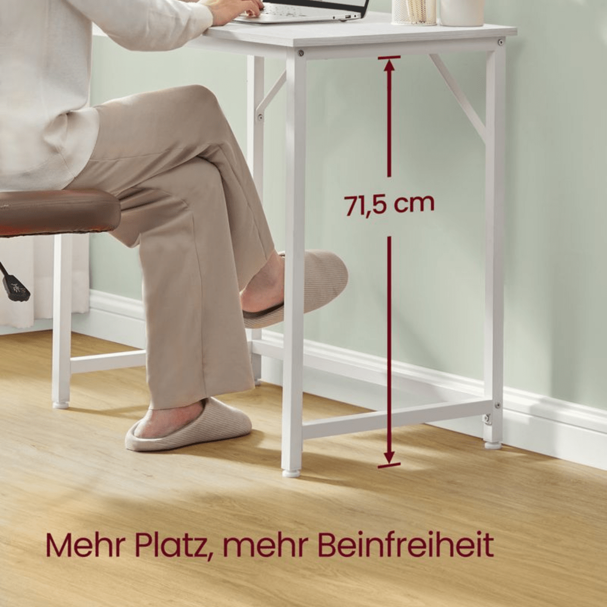 Schmaler Schreibtisch – Luca – Kompakt & Klein im Industrie - Design - nestful