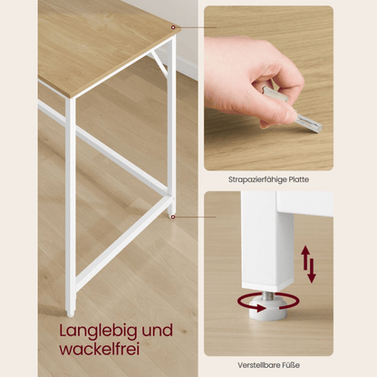 Schmaler Schreibtisch – Luca – Kompakt & Klein im Industrie - Design - nestful
