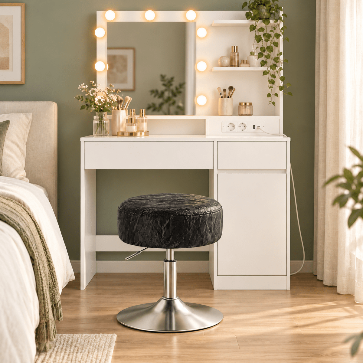 Schminkhocker Celine – höhenverstellbar und drehbar - nestful