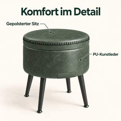 Schminkhocker Daphne – mit Stauraum und Wendedeckel - nestful