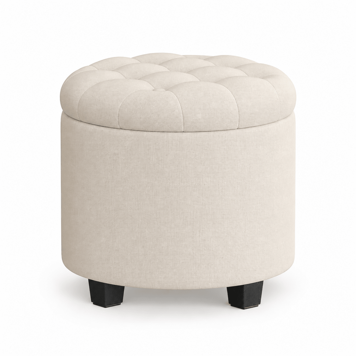 Schminkhocker Estelle – mit Stauraum und Stoffbezug - nestful