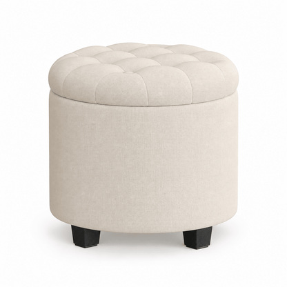 Schminkhocker Estelle – mit Stauraum und Stoffbezug - nestful