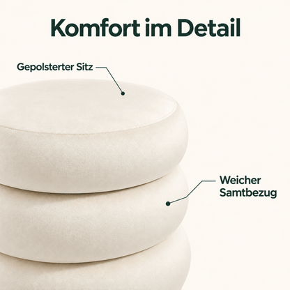 Schminkhocker Helena – mit Stauraum, Samt oder Plüsch - nestful