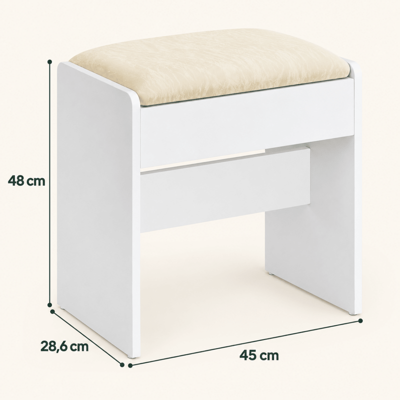 Schminkhocker Jolie – gepolstert mit Samtbezug - nestful