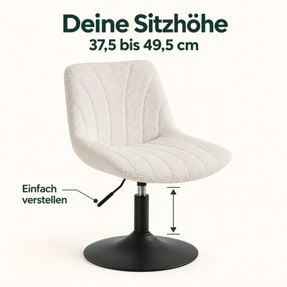 Schminkstuhl Bianca – höhenverstellbar mit Rückenlehne - nestful