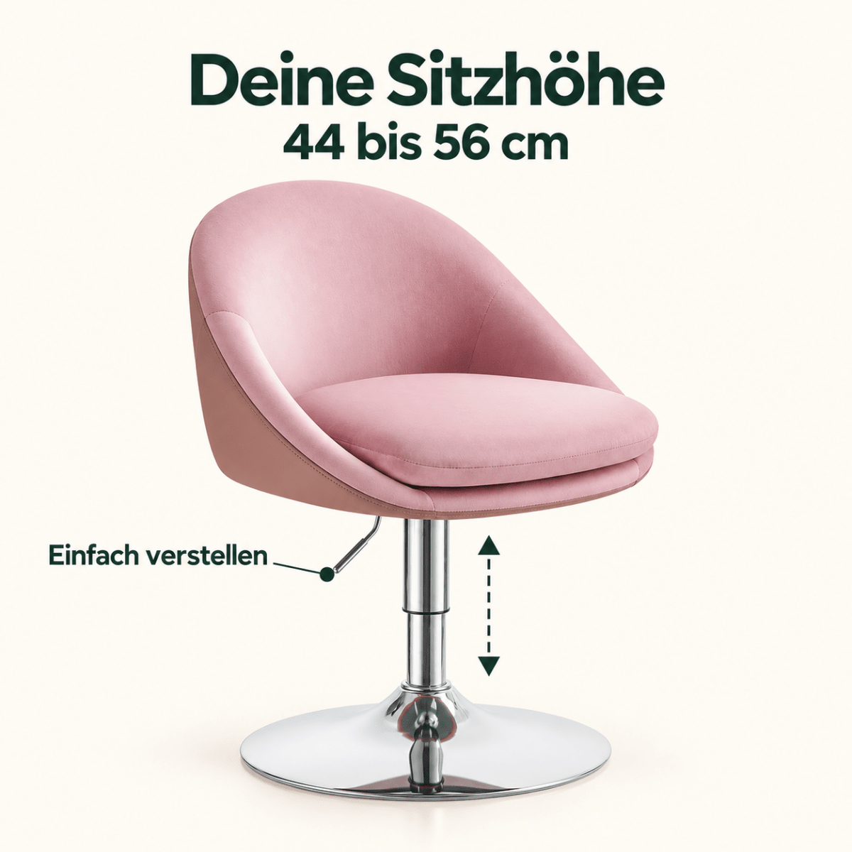 Schminkstuhl Josephine – gepolstert und höhenverstellbar - nestful