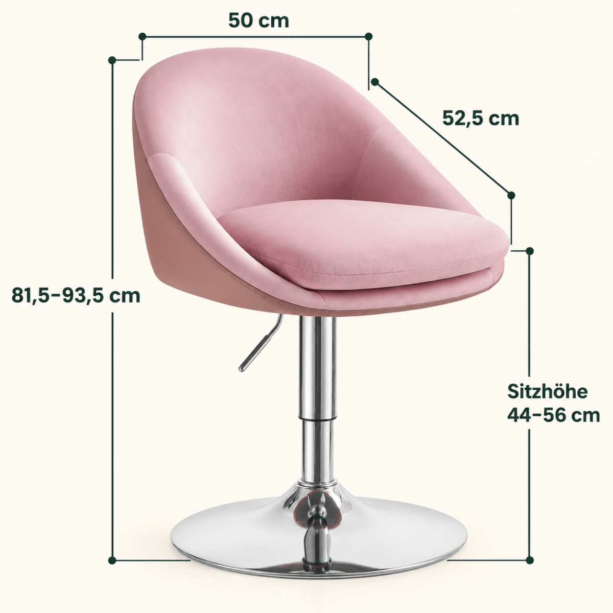 Schminkstuhl Josephine – gepolstert und höhenverstellbar - nestful