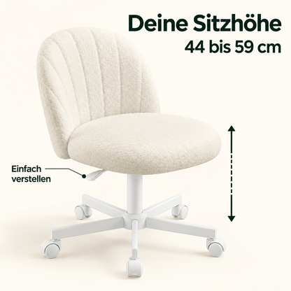Schminkstuhl Lucia – mit Fleecebezug und Rollen - nestful