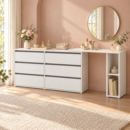 Schminktisch mit Kommode und Regal Svea - nestful