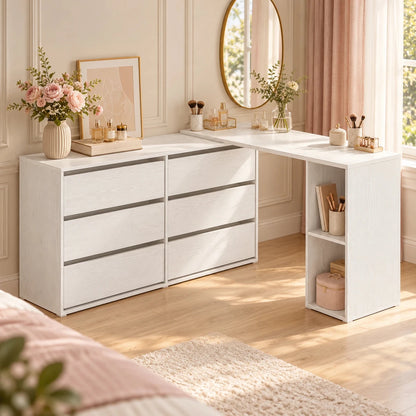 Schminktisch mit Kommode und Regal Svea - nestful