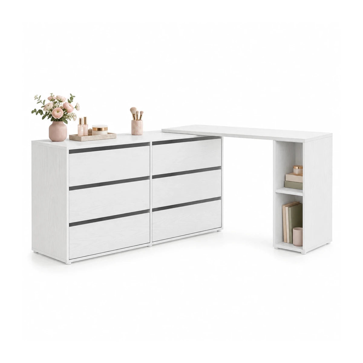 Schminktisch mit Kommode und Regal Svea - nestful