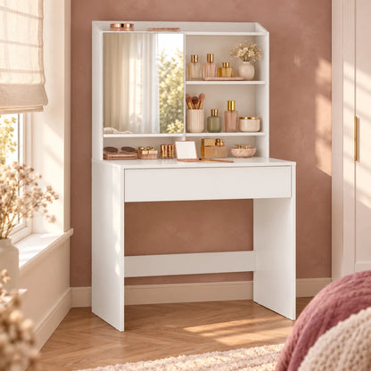 Schminktisch mit Spiegel und Schublade Smilla – 70 cm - nestful