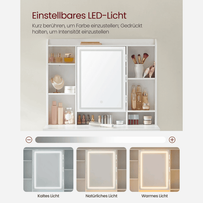 Schminktisch - Nova - mit LED - Beleuchtung - nestful