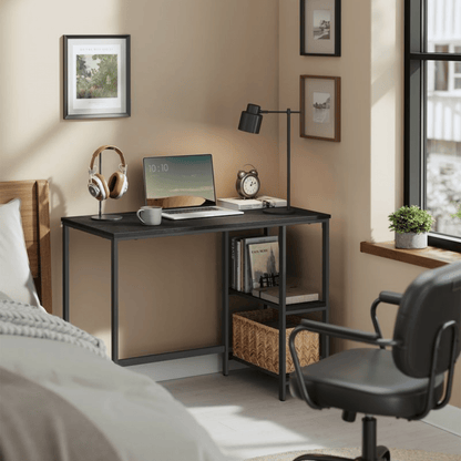 Schreibtisch 100 × 50 cm – Milo – mit 2 Ablagen im Industrie - Design - nestful