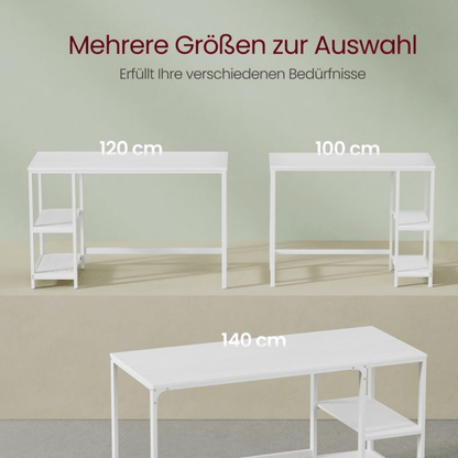 Schreibtisch 100 × 50 cm – Milo – mit 2 Ablagen im Industrie - Design - nestful