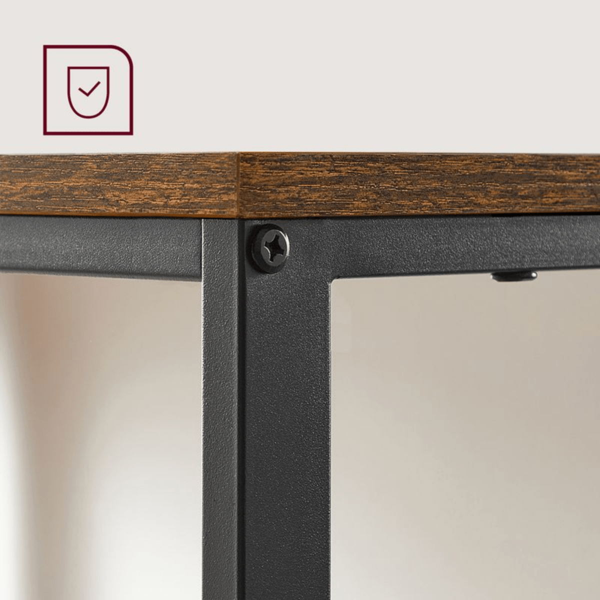 Schreibtisch 100 × 50 cm – Milo – mit 2 Ablagen im Industrie - Design - nestful