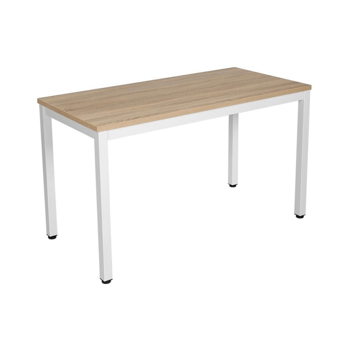 Schreibtisch 120 × 60 cm – Elio – stabiler Bürotisch in Weiß & Holzoptik - nestful