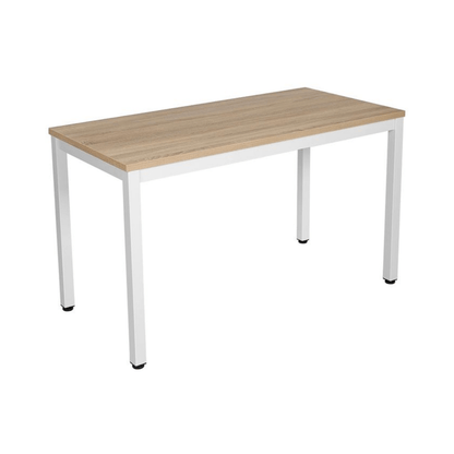 Schreibtisch 120 × 60 cm – Elio – stabiler Bürotisch in Weiß & Holzoptik - nestful