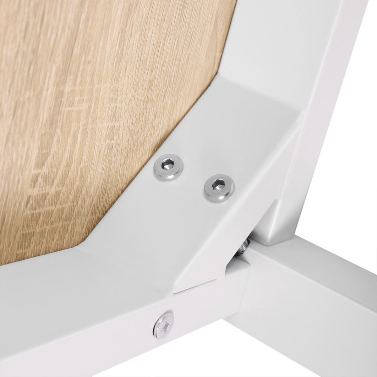 Schreibtisch 120 × 60 cm – Elio – stabiler Bürotisch in Weiß & Holzoptik - nestful