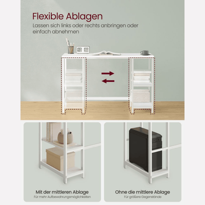 Schreibtisch 120 × 60 cm – Enzo – mit 2 Ablagen im Industrie - Design - nestful