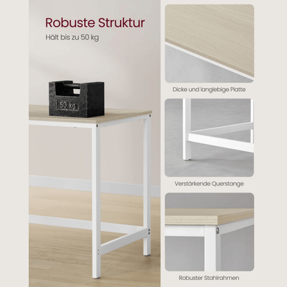 Schreibtisch 120 × 60 cm – Enzo – mit 2 Ablagen im Industrie - Design - nestful