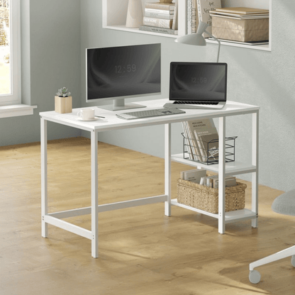 Schreibtisch 120 × 60 cm – Enzo – mit 2 Ablagen im Industrie - Design - nestful