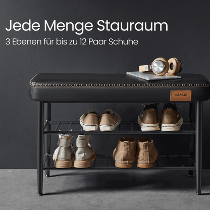Schuhbank - Elena - mit Sitzbank - Tintenschwarz - nestful