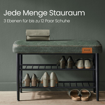 Schuhbank - Elena - mit Sitzbank - Waldgrün - nestful
