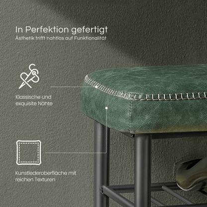 Schuhbank - Elena - mit Sitzbank - Waldgrün - nestful