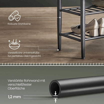 Schuhbank - Elena - mit Sitzbank - Waldgrün - nestful